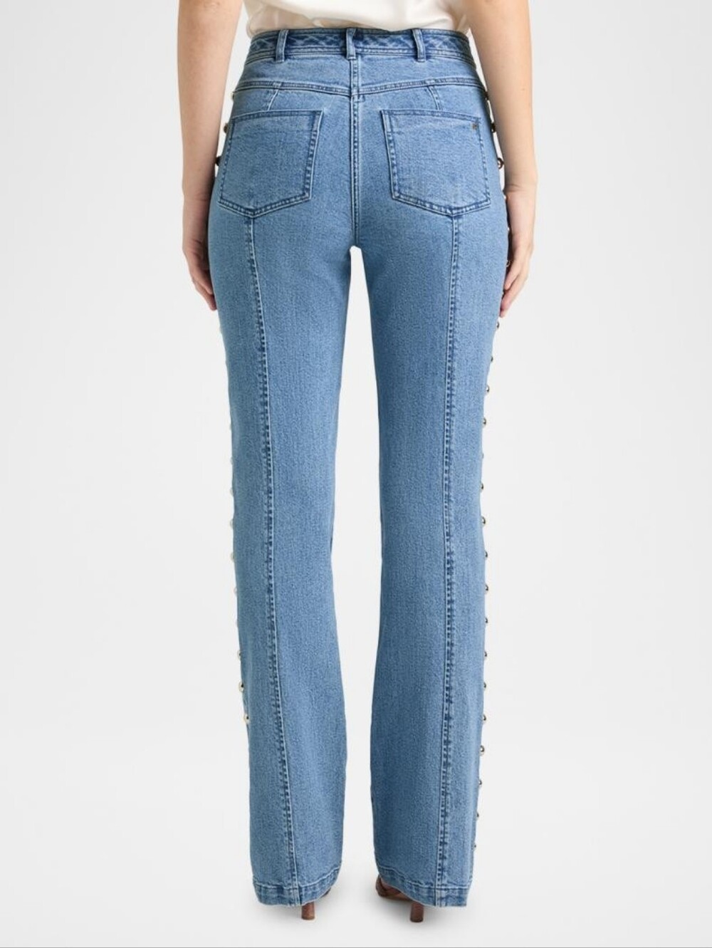 Cinq A Sept Shailene Studded Flare Jeans - Picture 3 of 4